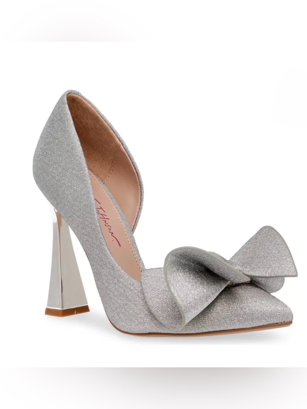 Betsey Johnson Silver Glitter Pointed Toe Pumps  Size 9M